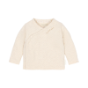 Beige overslag t-shirt - T-shirt wrap long sleeves vanilla melee